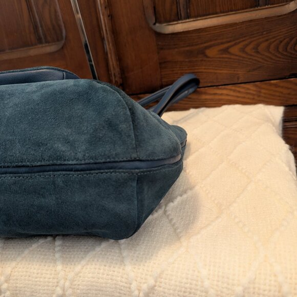 Coach EUC+ Teal Green Suede Shoulder Bag - Picture 9 of 16